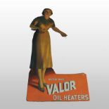 A 1930's Valor cardboard shop advertising display board,