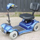 A blue TGA electric mobility scooter,