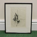 William Lionel Wyllie, 1851-1931, marine scene, etching, signed in pencil to the margin,