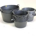 A set of ten 14 litre trug buckets and four 55 litre trug buckets