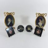 A collection of six reproduction portrait miniatures