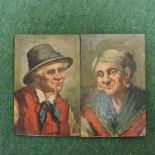 Neapolitan school, 19th century, portraits of a lady and gentleman, oil on panel, a pair,