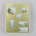Continental school, early 20th century, six vignettes, in a common frame,