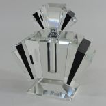 A large Art Deco style glass scent bottle,