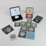 A collection of mainly commemorative coins