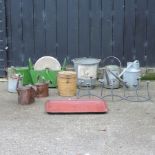 A vintage whetstone, 48cm, together with a collection of items to include a lion mask fountain,