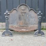 A cast iron fire back, 72cm,