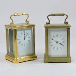 A French brass cased carriage clock, 14cm high,