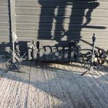 An iron fire basket, 125cm wide,