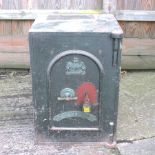 A 19th century cast iron safe, with key,