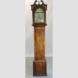 A walnut cased longcase clock, having a brass dial and twin train movement,