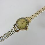 A 9 carat gold cased Omega ladies wristwatch,