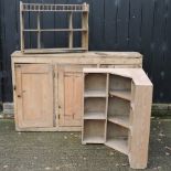 An antique pine cabinet, 148cm,