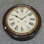 A mahogany cased wall clock, the dial signed Ansonia,
