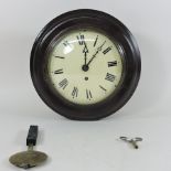 A reproduction mahogany cased dial clock,