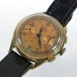 An 18 carat gold cased Maxor chronograph antimagnetic gentleman's wristwatch,