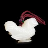 A CHINESE WHITE JADE ROOSTER