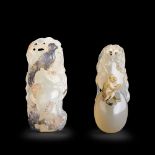 TWO CHINESE AGATE CARVINGS