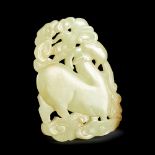 A CHINESE YELLOW JADE RAM PENDANT