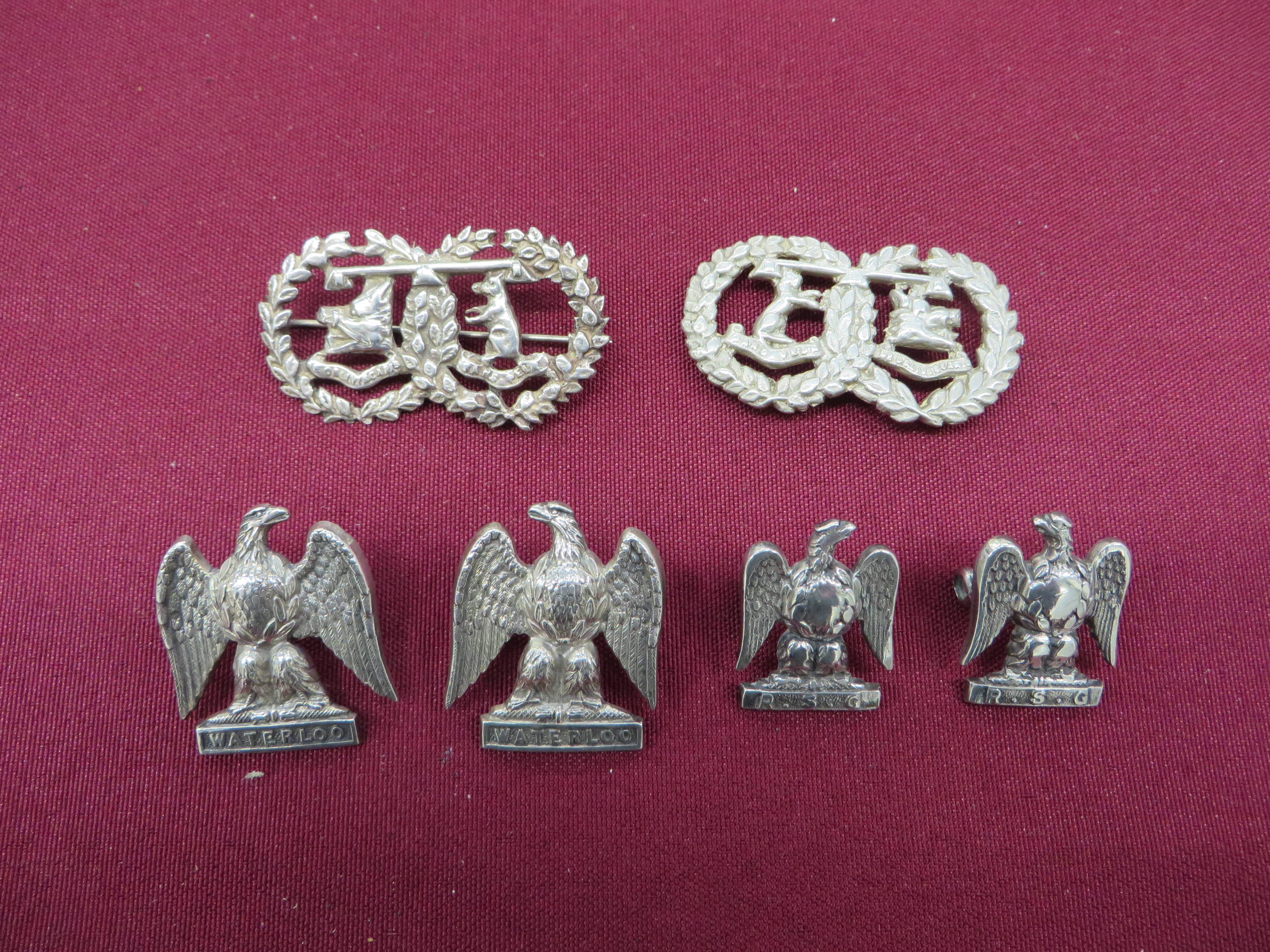 Small Selection of Scottish Officer Badges Including Silver Examples