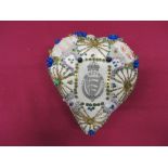 WW1 Period Essex Regiment Heart Shape Pin Cushion
