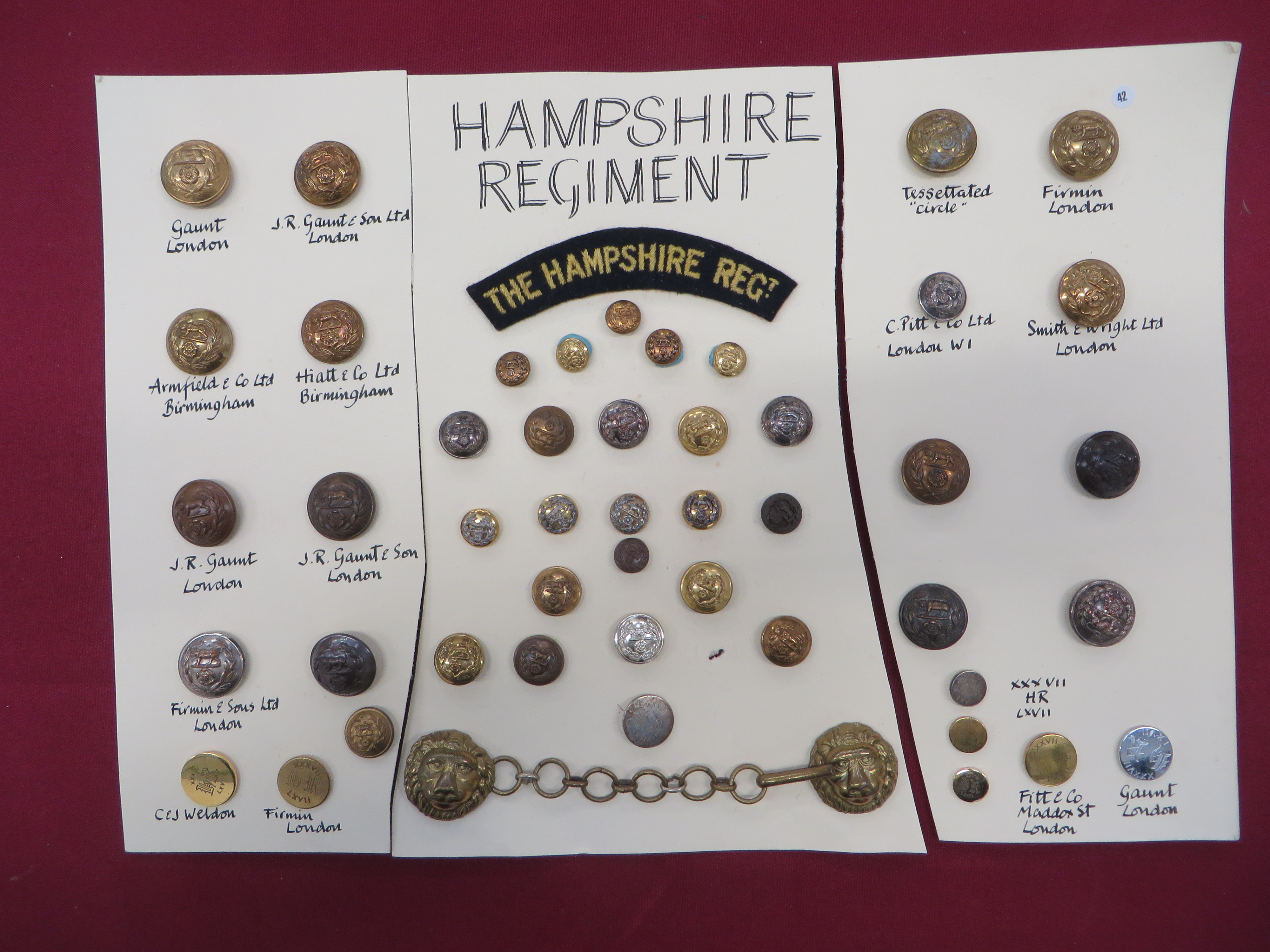 Good Selection of Hampshire Regiment Buttons