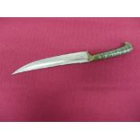 Late 19th Century Indian Jade Hilted Kard Dagger