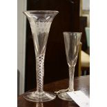 A large late 19th / early 20th century airtwist wine glass