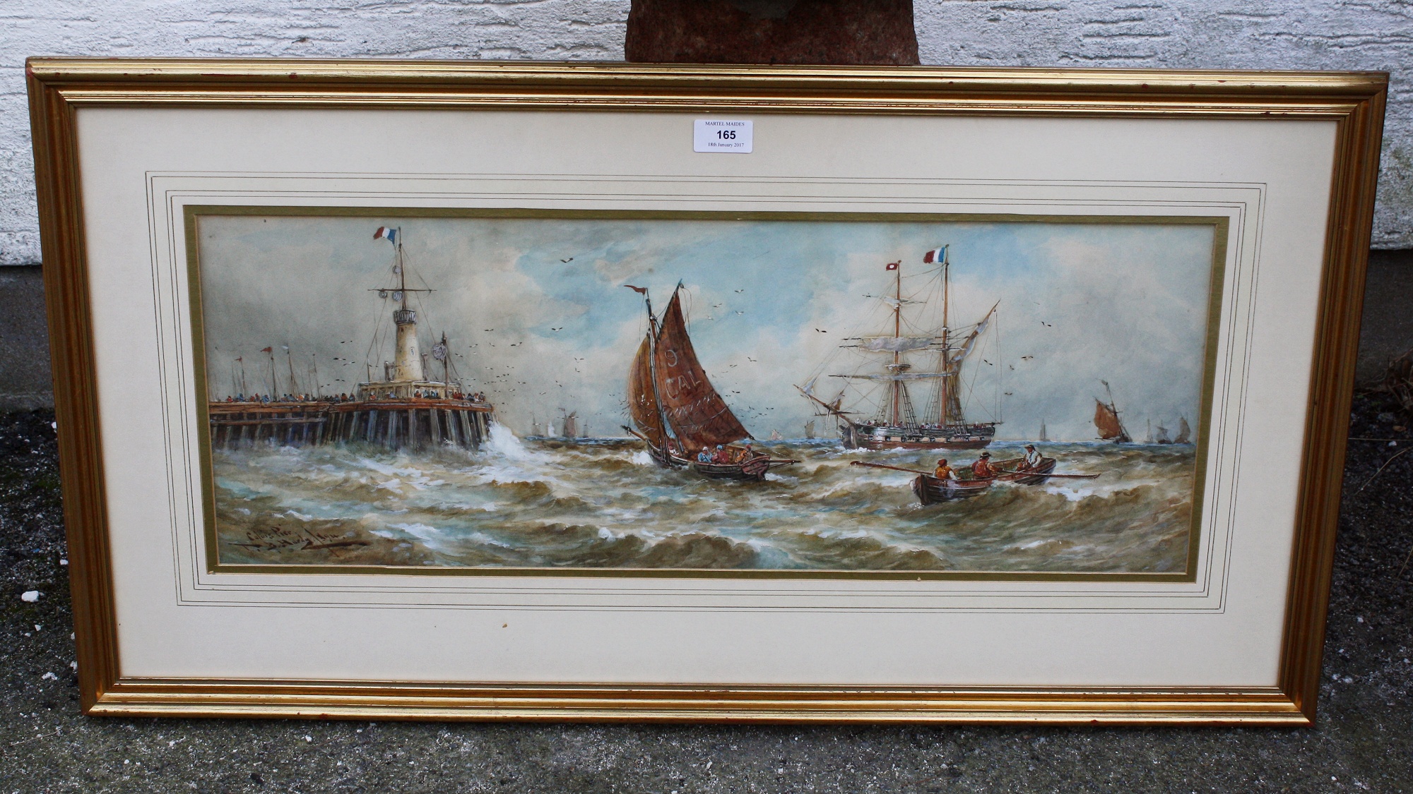 Thomas Bush Hardy (1842-1897), Calais PierWatercolour, signed and dated for 18949.5 x 26.5in.(24 x - Image 8 of 8