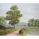 J. Tyler (20th century), River landscapeoil on canvas19 x 23½in. (48.3 x 59.6cm.).