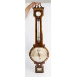 A mahogany Wheel barometer by F. Boveri of Holborn, early 19th century, swan neck pedemant with