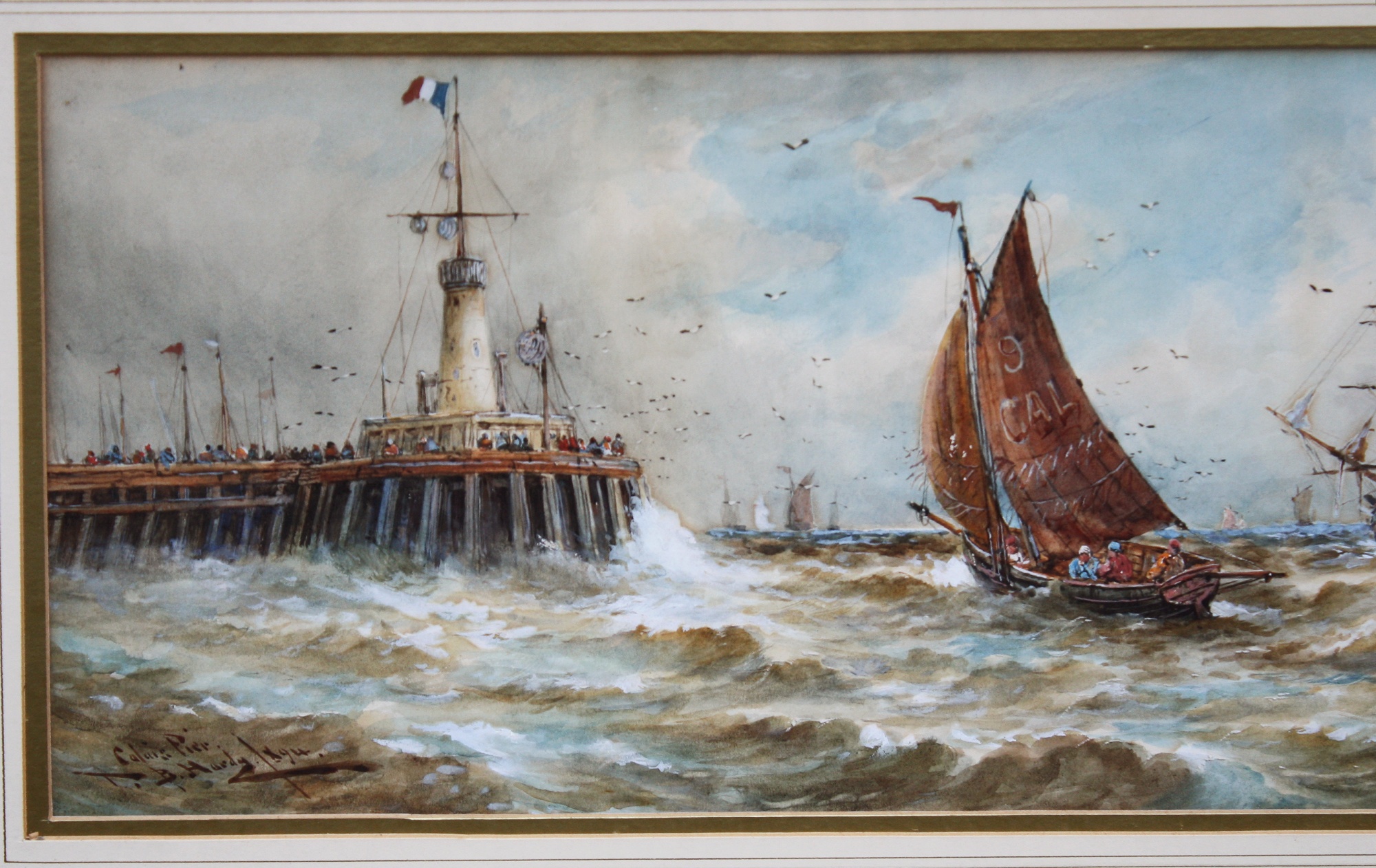 Thomas Bush Hardy (1842-1897), Calais PierWatercolour, signed and dated for 18949.5 x 26.5in.(24 x - Image 3 of 8