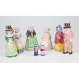 A set of six figures by L. Hjorth, Danish Delft style characters in traditional costumes,