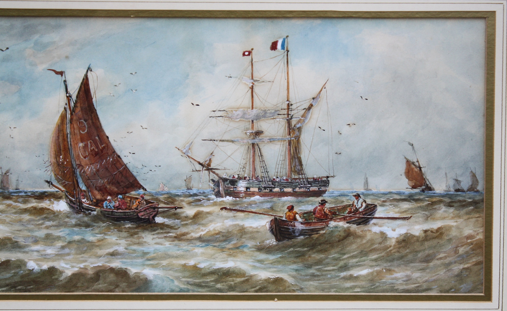 Thomas Bush Hardy (1842-1897), Calais PierWatercolour, signed and dated for 18949.5 x 26.5in.(24 x - Image 4 of 8