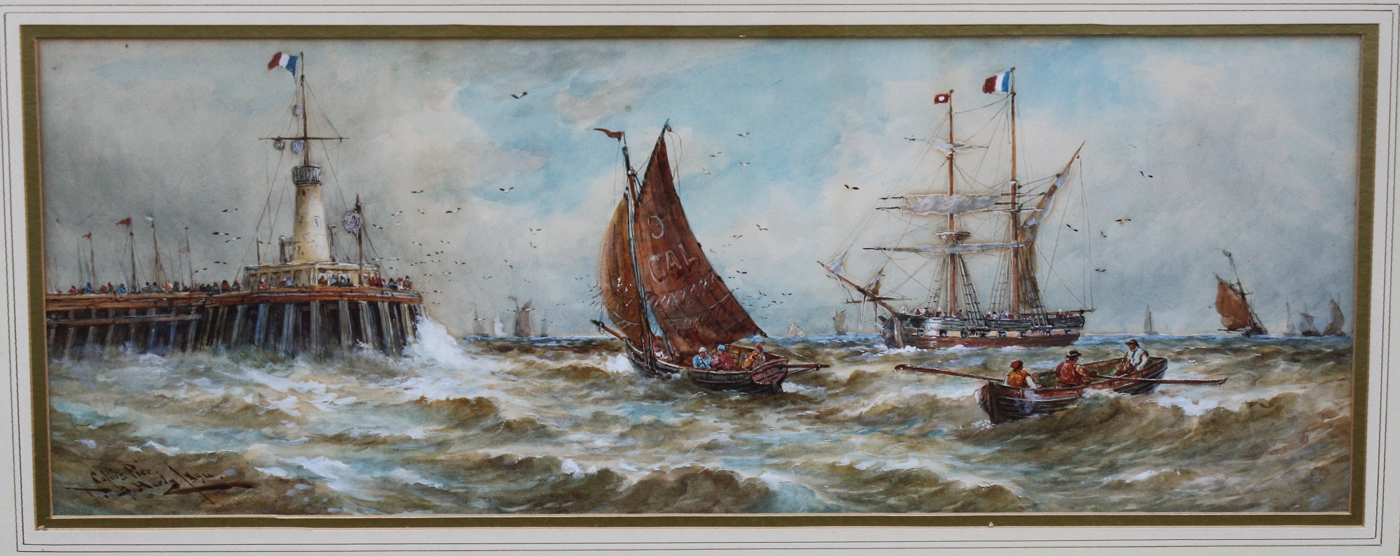 Thomas Bush Hardy (1842-1897), Calais PierWatercolour, signed and dated for 18949.5 x 26.5in.(24 x - Image 2 of 8