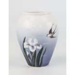 A Royal Copenhagen swallow and iris vase, c.1959, no.2676 over 271, 4½in. (11.4cm.) high.