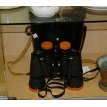 A cased pair of Tecnar binoculars.