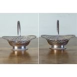 A pair of George V reticulated silver bon-bon dishes, William Hutton and Sons Ltd., Birmingham