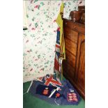 Three large vintage flags,