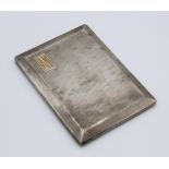 A George V silver cigarette case, Goldsmiths & Silversmiths Co. Ltd., London 1928, rectangular with