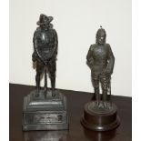 Two cold cast bronze military figures by Peter Hicks, one of a Gurkha, the other an ASC officer, on