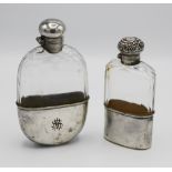 An Edwardian silver cased hip flask, G. H. James & Co. (George Henry James), London 1901, faceted