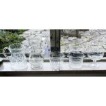 A small collection of 19th and early 20th century glass, including two wine rinsers, a baluster