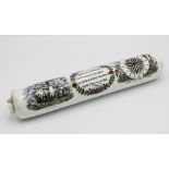 A Sunderland earthenware rolling pin, 19th century, four lined sweetheart poem encircled by a