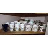 A collection of royal commemorative mugs, including Wedgwood, Bridgwater, Royal Worcester etc. (