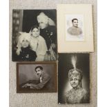 Four photographs of Indian dignitaries, black and white, early 20th century, comprising a signed