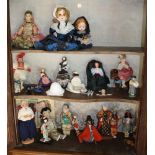 A collection of costume and souvenir dolls, 1920s-60s, in a wide variety of various national