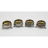 A matched set of four Victorian silver cauldron salts, two by Henry Chawner, London 1837 and two by