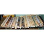 A collection of rolls of vintage wallpaper, most part-used, including two rolls of 1930s and 1950s