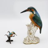 A Royal Worcester porcelain figure of a Kingfisher, no. 2666, 6in. (15.3cm.) high; together with a